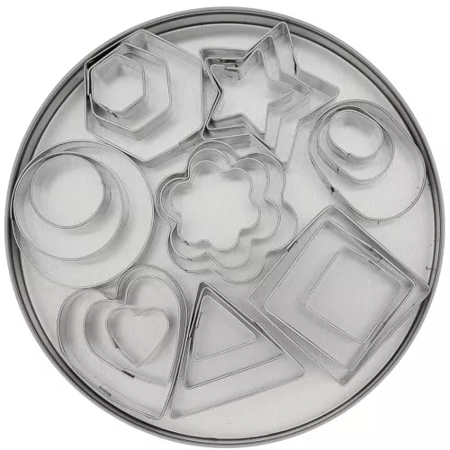 Set de 24 emporte-pièces en acier inox pour modelage - Géométrique 2