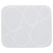 Moule silicone pour réaliser des pendentifs gouttes en résine - Transparent