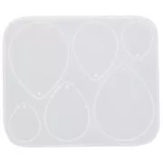 Moule silicone pour réaliser des pendentifs gouttes en résine - Transparent