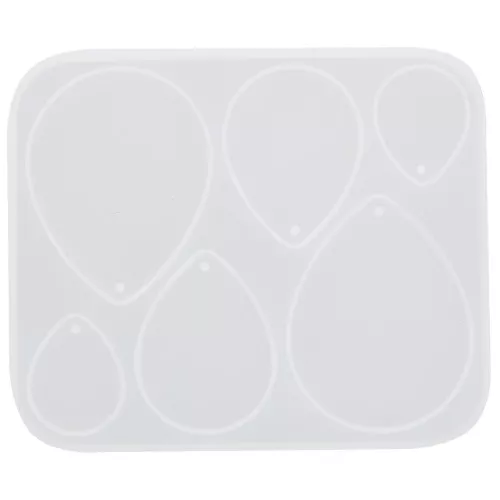 Moule silicone pour réaliser des pendentifs gouttes en résine - Transparent