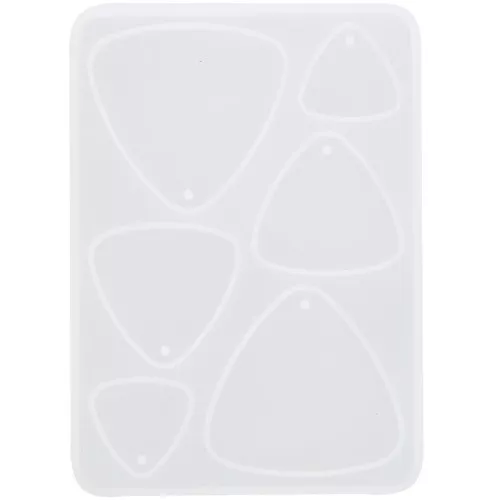 Moule silicone pour réaliser des pendentifs triangles en résine - Transparent