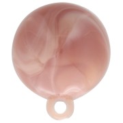 Cabochon rond en résine opaque 15 mm avec anneau fermé - Marbré Vieux rose x1|raw }}