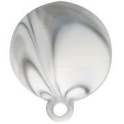 Cabochon rond en résine opaque 15 mm avec anneau fermé - Marbré Gris x1