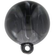 Cabochon rond en résine opaque 15 mm avec anneau fermé - Marbré Noir - Blanc x1|raw }}