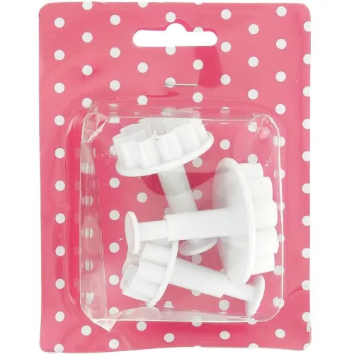3 emporte-pièces poussoir pour pâte polymère - Fleurs - 31-38-47 mm