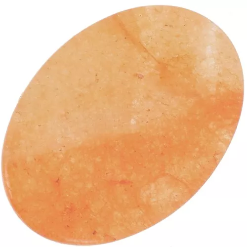 Cabochon plat ovale 18x13 mm en pierre gemme - Jade teinté - orange x1