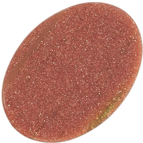 Cabochon plat ovale 18x13 mm Gold Stone - imitation pierre de soleil x1