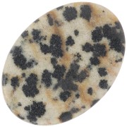 Cabochon plat ovale 18x13 mm imitation pierre gemme - Jaspe Dalmatien x1
