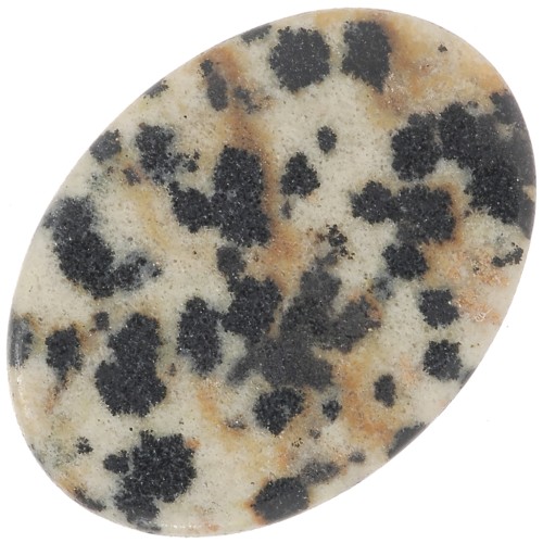 Cabochon plat ovale 18x13 mm imitation pierre gemme - Jaspe Dalmatien x1
