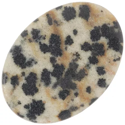 Cabochon plat ovale 18x13 mm imitation pierre gemme - Jaspe Dalmatien x1