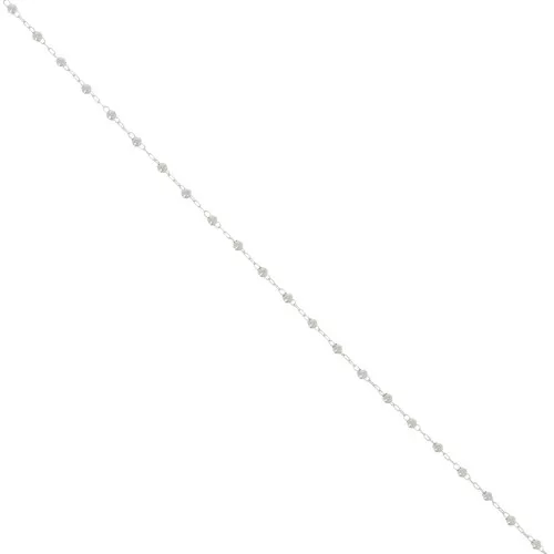 Chaîne maille forçat avec perles rondes 2 mm - Argenté x50cm