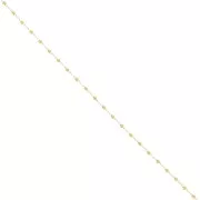 Chaîne maille forçat avec perles rondes 2 mm - Doré x50cm