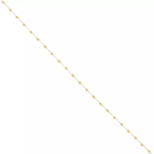 Chaîne maille forçat avec perles rondes 2 mm - Doré x50cm