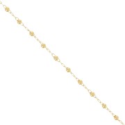 Chaîne maille forçat avec perles rondes 2 mm - Doré x50cm