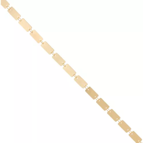 Chaîne fantaisie maille rectangle - 9x5 mm - Doré x 50cm