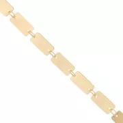 Chaîne fantaisie maille rectangle - 9x5 mm - Doré x 50cm