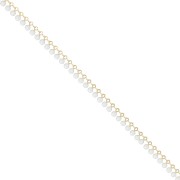 Chaîne maille fantaisie avec pampilles en résine époxy 6 mm - Doré - Blanc x 50cm|raw }}