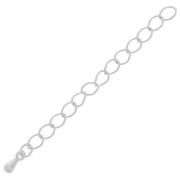 Chainette d'extension maille Rombo 60mm Fabrication Européenne -Placage Argent fin|raw }}