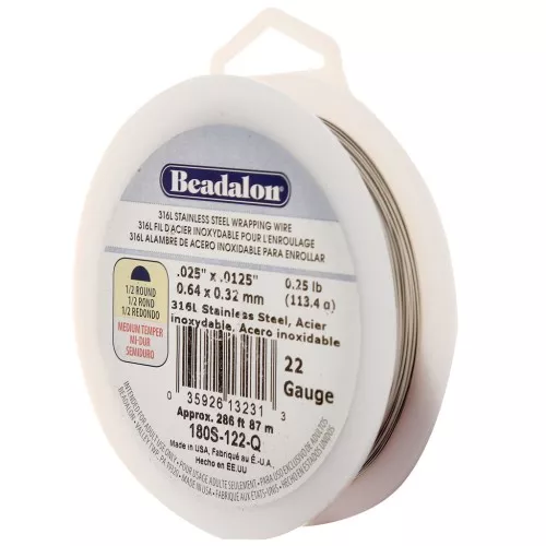 Fil demi-rond 0.64 mm - Acier inoxydable 316L x87m