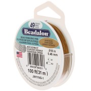 Fil Cablé 49 brins 0.46 mm - Beadalon - Acier inoxydable - Doré satiné x31m|raw }}