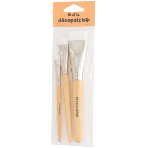 Set de 3 pinceaux brosse nylon - Décopatch