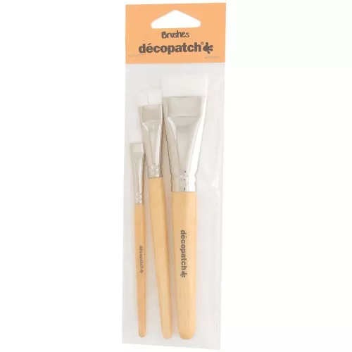 Set de 3 pinceaux brosse nylon - Décopatch