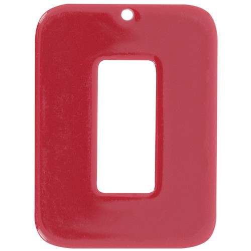 Pendentif rectangle évidé en acétate opaque 40x30 mm - Bordeaux x1