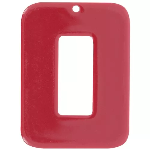 Pendentif rectangle évidé en acétate opaque 40x30 mm - Bordeaux x1