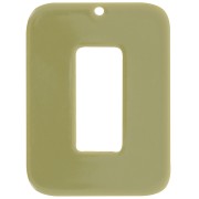 Pendentif rectangle évidé en acétate opaque 40x30 mm - Olive x1|raw }}