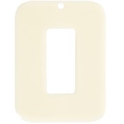 Pendentif rectangle évidé en acétate opaque 40x30 mm - Ecru x1