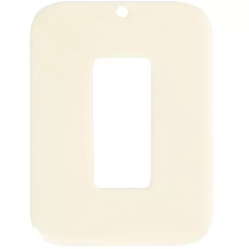 Pendentif rectangle évidé en acétate opaque 40x30 mm - Ecru x1