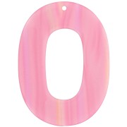 Pendentif ovale évidé en acetate opaque 47x34 mm - Rayé Multi-rose nacré x1|raw }}