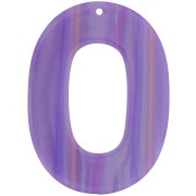 Pendentif ovale évidé 47x34 mm en acetate opaque - Rayé Multi-violet nacré x1