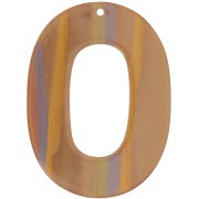 Pendentif ovale évidé en acetate opaque 47x34 mm - Rayé Multi-marron nacré x1|raw }}