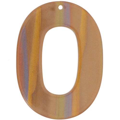 Pendentif ovale évidé 47x34 mm en acetate opaque - Rayé Multi-marron nacré x1