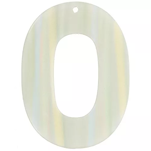 Pendentif ovale évidé 47x34 mm en acetate opaque - Rayé Multi-vert clair nacré