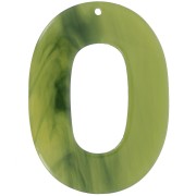 Pendentif ovale évidé en acetate transparent 47x34 mm - Marbré Olive x1|raw }}