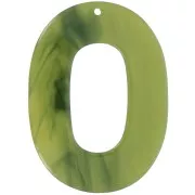 Vert - Pendentif ovale évidé en acetate transparent 47x34 mm - Marbré Olive x1 Pendentif ovale évidé en acetate transparent 47x34 mm - Marbré Olive x1