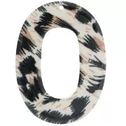 Marron - Pendentif ovale évidé en acetate transparent 47x34 mm - Léopard Noir - Marron x1 Pendentif ovale évidé en acetate transparent 47x34 mm - Léopard Noir - Marron x1