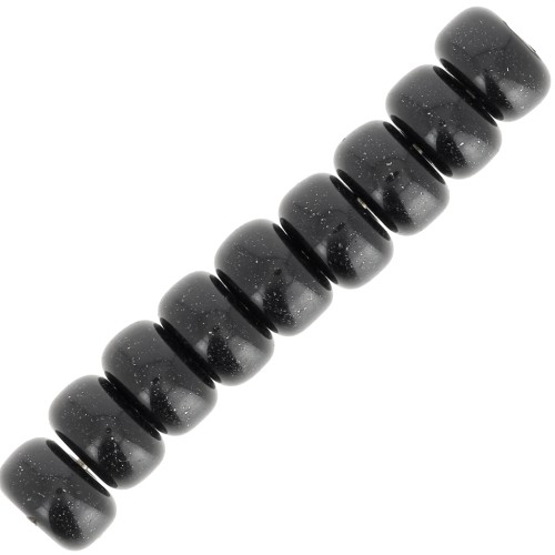 Perles Heishi rondelles  Super Polaris 6x4 mm - Noir x10