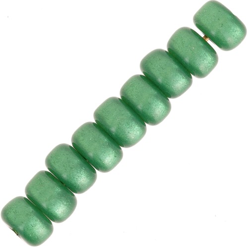 Perles Heishi rondelles  Super Polaris 6x4 mm - Vert x10