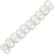 Perles Heishi rondelles  Super Polaris 6x4 mm - Blanc x10