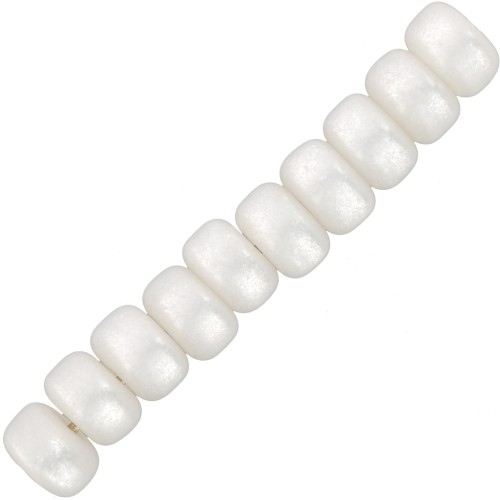 Perles Heishi rondelles  Super Polaris 6x4 mm - Blanc x10