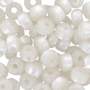 Perles Heishi rondelles  Super Polaris 6x4 mm - Blanc x10