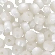 Perles Heishi rondelles  Super Polaris 6x4 mm - Blanc x10