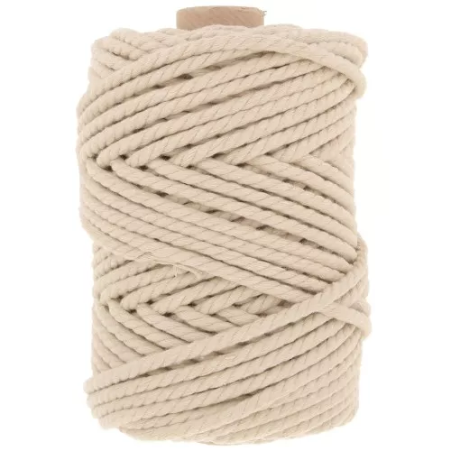 Bobine de cordon en coton pour macramé 5 mm - Beige x50m