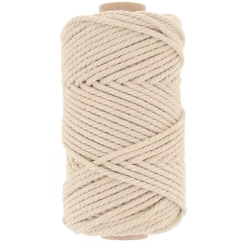 Bobine de cordon en coton pour macramé 3 mm - Beige x50m