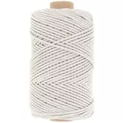 Bobine de cordon en coton pour macramé 2 mm - Gris Twist x100m