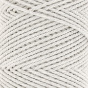 Bobine de cordon en coton pour macramé 2 mm - Gris Twist x100m