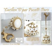 Cabochon rond en verre par Puca® 25 mm - Snow Flake x1